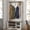 White, variant on BrooveWave 67”H Hall Tree with Bench and Shoe Storage, Entryway Bench with Coat Rack and Racks