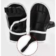 thumbnail image 5 of 1 par de guantes de boxeo negros de medio dedo de cuero PU para boxeo, kickboxing, karate, muay thai, entrenamiento y ejercicios para niños y hombres., 5 of 5
