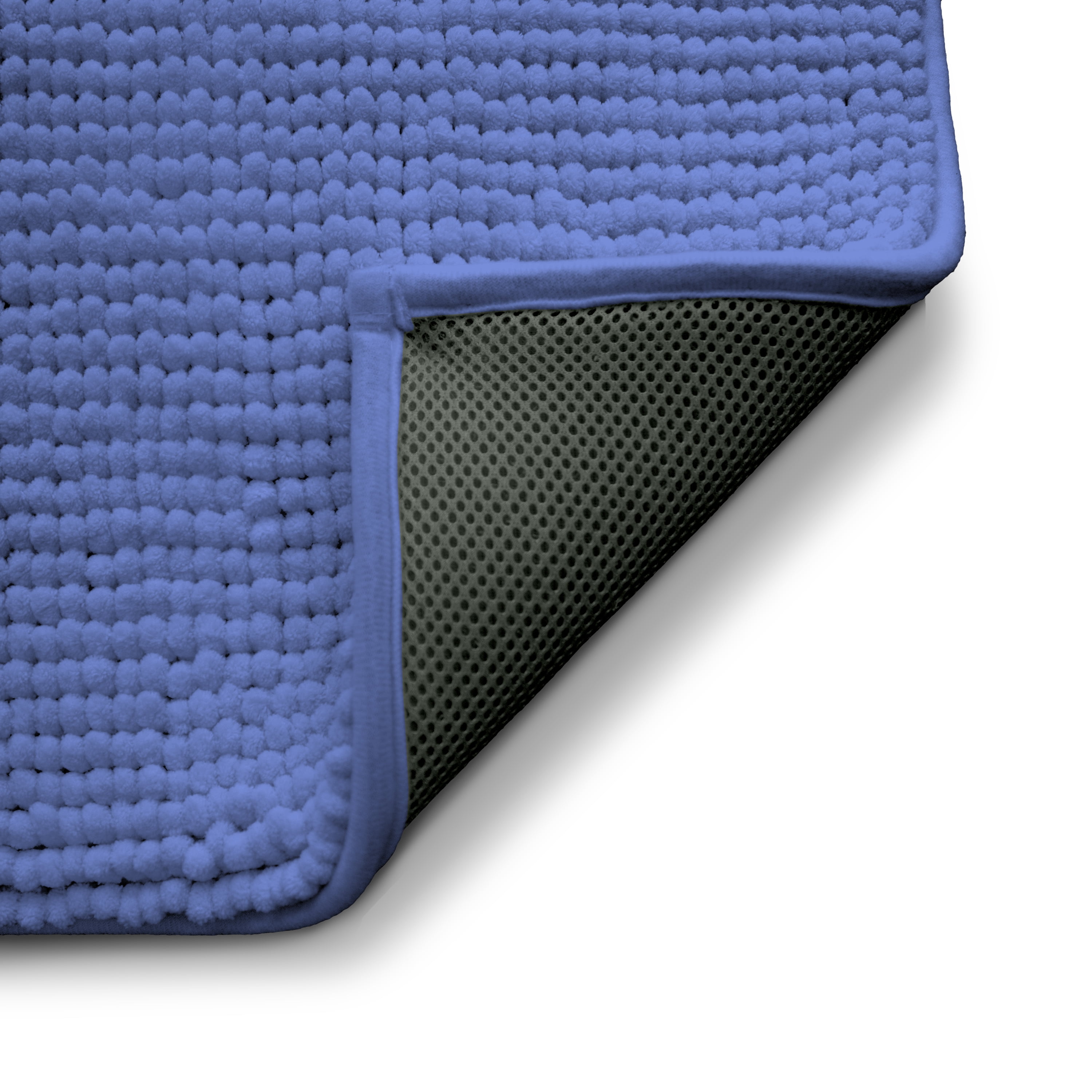 (4 pack) Your Zone Kids Blue Memory Foam Noodle Single Bath Rug with Nonslip Backside