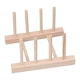 thumbnail image 2 of Plato de bambú, ligero, portátil, respetuoso con el medio ambiente, duradero, estante para platos de madera de pino, 3 rejillas de 18cm, 2 of 10