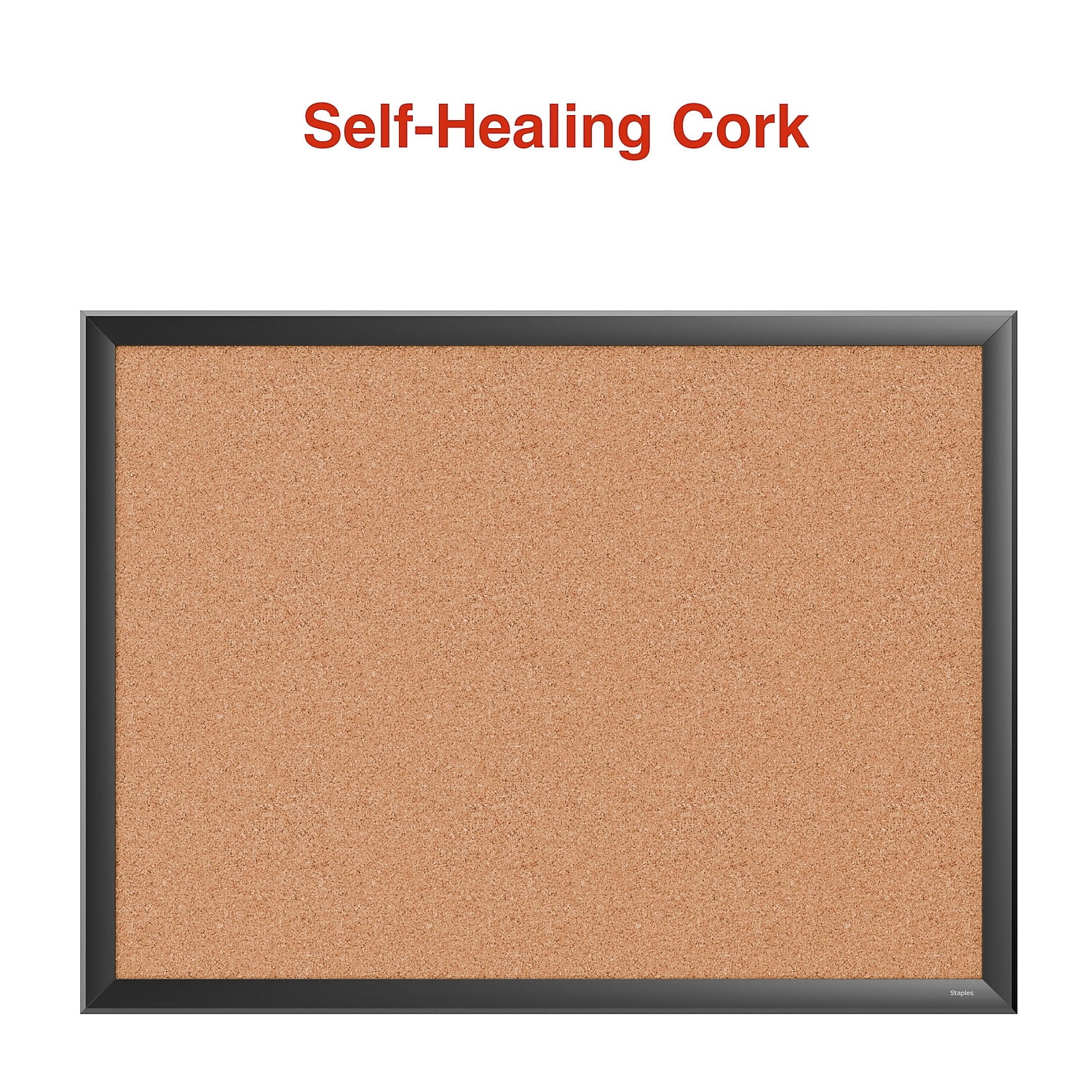 Staples Cork Bulletin Board Black Frame 2' x 1.5' (ST62833)