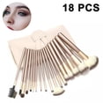 thumbnail image 1 of Juego de brochas de maquillaje de 12/18/24 Uds., correctores de contorno sintético, base en polvo, sombras de ojos, brochas de maquillaje con mango cónico dorado champán Adepaton 2035510-2, 1 of 9