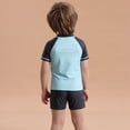 thumbnail image 5 of GYRATEDREAM Boys Two Piece Rash Guard Swimsuits Short Sleeve Rash Guard and Swim Trunks Outfit Set Toddler to Little Kid,Size 3-4 Years, 5 of 8