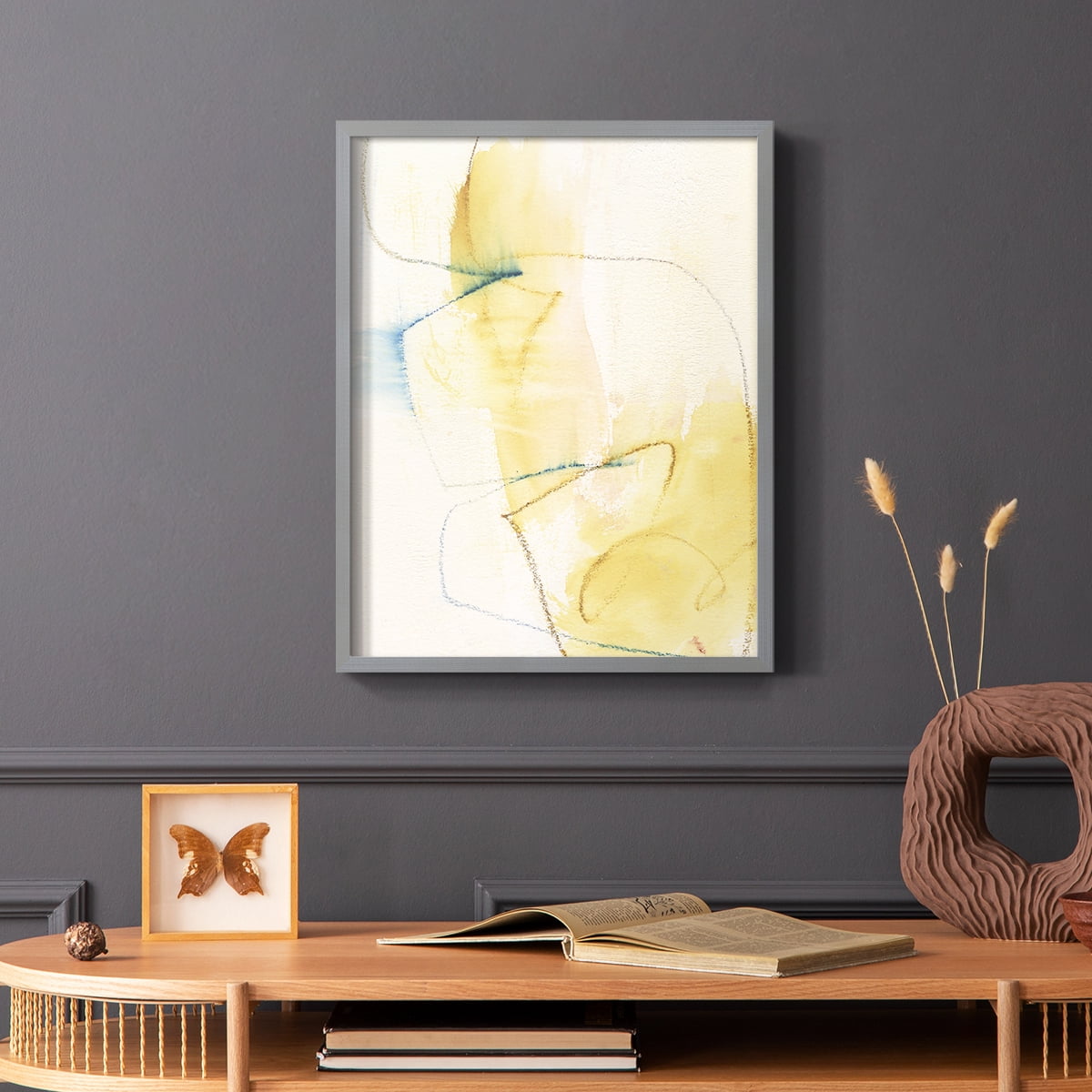Barxan I Framed Print in Gray Solid Wood Framed Print No Nail Hanging