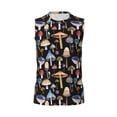 thumbnail image 6 of Lsque Mushrooms and Autumn Leaves Print Men's Cotton Blend Sleeveless Muscle Shirts (S-3XL)- Moisture Wicking, Odor Protection, UPF 30+,Medium, 6 of 8