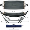 thumbnail image 2 of Tranquillo Universal Hammock with Stands Electro Static Coated Steel, Adjustable Foldable Hammock Stand with 2 Layered Polyester Net and Carry Bag for 2 Persons. Canvas - Grey, 2 of 5