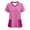 Hot Pink, variant on Xfvqtps Scrub Tops for Women Color Block Soft V-Neck Scrubs Comfortable Lightweight Nursing Uniforms Short Sleeve Working Uniforms Shirt with Pockets White