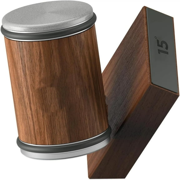 Rolling Knife Sharpener Kit, Rolling Knife Sharpener Tool, Kitchen Knives Knives Sharpener Kit Offers 15 & 20 Degree Magnetic Knife Sharpening Roller.（Wood grain set 8.5 * 5.5 base 10.6 * 6 *. 25cm ）