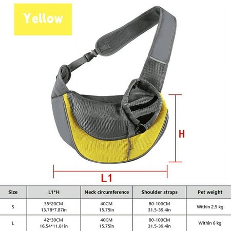Pet Puppy Carrier S/L Outdoor Travel Dog Shoulder Bag Mesh Oxford Single Comfort Sling Handbag Tote Pouch