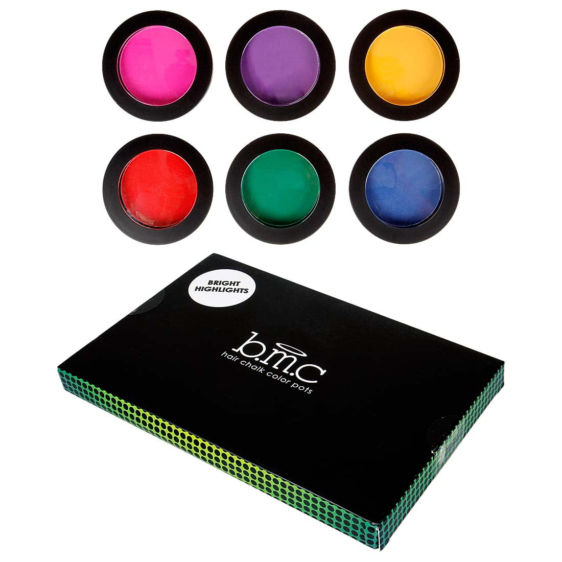 BMC 6pc Temporary Rub-On Highlight Streaks Mixed Color Pots Hair Dye Chalk  Sets 