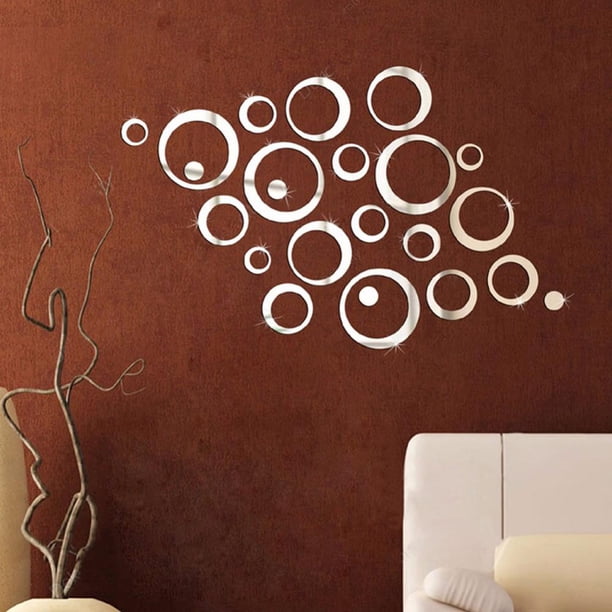 Círculos estilo espejo calcomanía removible vinilo arte Mural pared pegatina hogar Ndcxsfigh Nuevos Originales