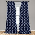 thumbnail image 5 of Ambesonne Geometric Curtains, Marine Motifs Aquatic, Pair of 28"x95", Dark Blue and White, 5 of 5