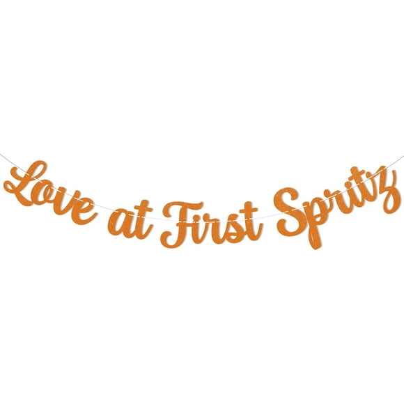 Love at First Spritz Banner, Aperol Spritz Bridal Shower Party Decorations, Love At First Spritz Decorations, Orange Girls Bridal Brunch Couple Shower Bachelorette Party Decor