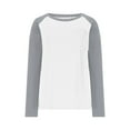 thumbnail image 3 of cfhntfmh Long Sleeve Tshirts for Women Basic Crewneck Tee Fall Fashion Tops Casual Color Block Clothes with Pocket Women Fall Clothes, 3 of 6