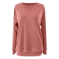 thumbnail image 4 of idosla Sweatshirt for women Side Split Fall Fashion 2025 Long Sleeve Shirts Trending Now (Watermelon Red, S), 4 of 7