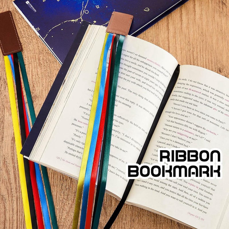 40 Pcs Bible Ribbon Bookmark Bulk Artificial Leather Christian Book Markers with 5 Colorful Ribbons for Books