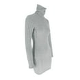 thumbnail image 5 of Women's Casual Sweater Dress Turtleneck Ribbed Bodycon Long Sleeve Mini Knit Dresses 2024 Fashion, 5 of 6