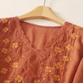 thumbnail image 7 of Taqqpue Women's Summer Cotton Linen Tops Embroidered Solid Color Short Sleeve Casual V Neck T-Shirt Loose Fit Half Sleeve Plus Size Blouse Tops for Women, 7 of 7