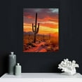 thumbnail image 4 of ONETECH - Natural Landscape Paintings Wall Art Sunset with Saguaros in Sonoran Desert 5 Pieces Picture Print on Canvas for Modern Home Decoration 16x20in, 4 of 4