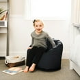 thumbnail image 4 of Big Joe Milano Child-Sized Bean Bag Chair for Kids Bedroom and Reading Nook, Stretch Limo Black, Durable Easy-Clean Polyester Nylon Blend, Refillable, 4 of 9