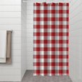 thumbnail image 2 of Red and White Plaid Pattern Shower Curtain 36"x72" ,Bathroom Decorative Shower Curtains Set with 12 Hooks,Modern Waterproof Washable Shower Curtain, 2 of 6