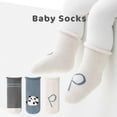thumbnail image 3 of 3 Pairs Baby Infant Winter Sock Cute Cartoon Thickened Warm Boys Girls Socks, 3 of 6
