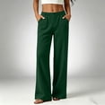 thumbnail image 2 of Long Lounge Pants for Womens Plus Size Fashion Casual High Waist Loose Pocket Straight Solid Color Long Pants, 2 of 6