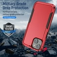 thumbnail image 6 of for iPhone 14 Plus Case, Dual Layers Shell Hard PC + Soft TPU Back Shell Heavy Duty Military Drop Protection Rugged Shockproof Hybrid Case for iPhone 14 Plus, Red+Black, 6 of 8