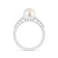 thumbnail image 2 of ANGARA South Sea Cultured Pearl Ring with Graduated Diamonds in 14K White Gold for Women | June Birthstone, Birthday, Anniversary, Jewelry Gift for Women | Pearl Ring, 2 of 10