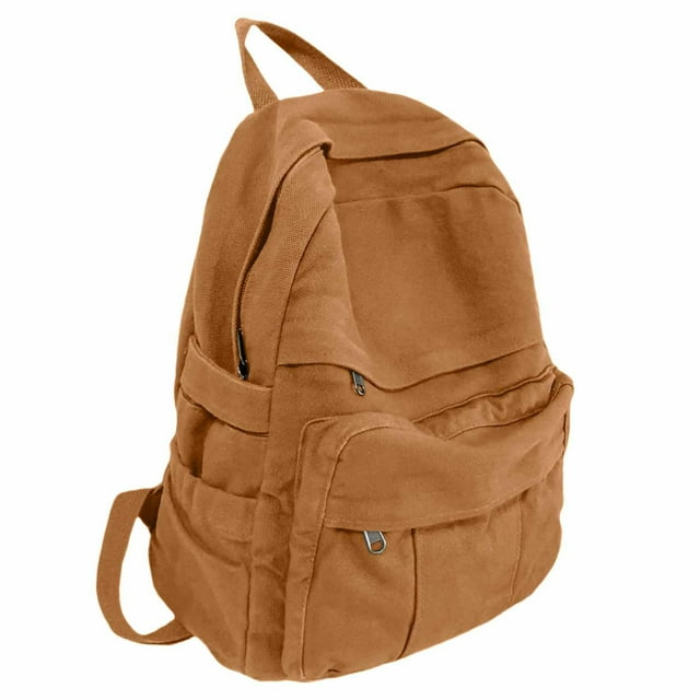 Mochila GAMLFL de lona marrón claro para mujer y hombre 19L
