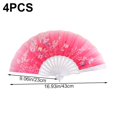 thumbnail image 2 of Vjnyvs 4pcs Floral Folding Hand Fan Vintage Retro Plastic Handheld Fans Folding Fan Wedding Dancing Church Party, 2 of 7