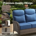 thumbnail image 3 of Luxury 6 Piece Patio Furniture Sets Outdoor Wicker Rattan Conversation Sofa Rocking Swivel Chairs Set with 6" Thick Cushions, Ottomans and Coffee Table for Backyard Balcony Garden, Blue, 3 of 15