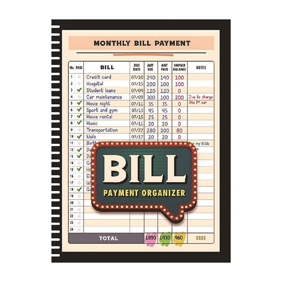 Bill Payment Organizer, 4 Year Bill Payment Notebook 1150 Bill Record Pages For Families And Debt Crushers The For Financial Organization