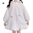 thumbnail image 3 of keepw Anime Rabbit Hooded Jacket Fashionable And Cute Made With Lamb Wool Breathable And Soft Woolen white M, 3 of 6
