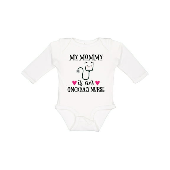 Inktastic Oncology Nurse Mommy Girls Long Sleeve Baby Bodysuit