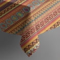 thumbnail image 3 of Orange Ethnic Stripe Pattern Rectangle Tablecloth 60"x84",Waterproof Polyester Rectangle Table Cloth, Wipeable Spillproof Polyester Tablecloth for Dining, Camping, Indoor and Outdoor, 3 of 5