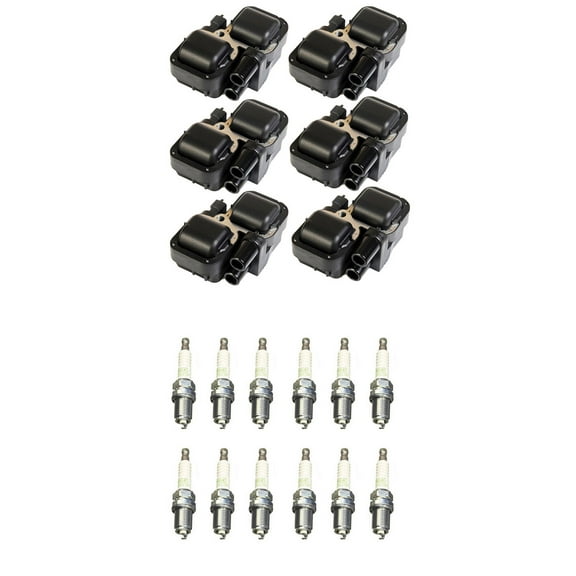 Set of 6 ISA Ignition Coils and 12 NGK Spark Plugs Compatible with 1998-2000 Mercedes-Benz C280 Base Sedan 4-Door 2.8L 2799CC V6 GAS SOHC  Replacement for UF359