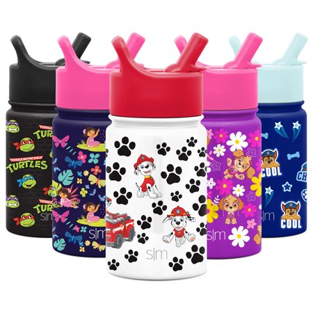 Simple Modern Viacom Character Insulated Water Bottle with Straw Lid Reusable Wide Mouth Stainless Steel Flask Thermos  10oz