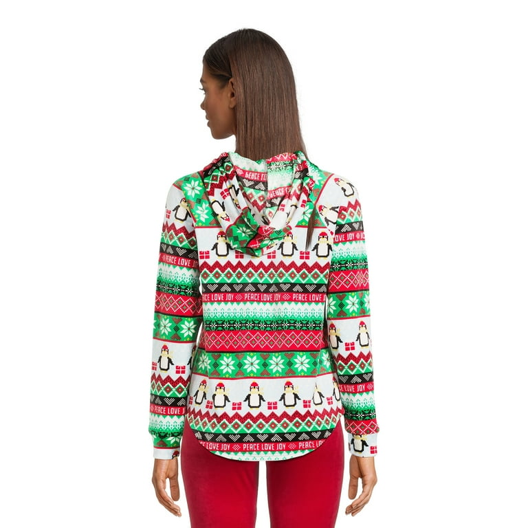 No Boundaries Women's Juniors Christmas Pullover Hoodie, Sizes XS