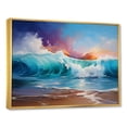 thumbnail image 2 of Designart "Sunset Shoreline Waves II" Coastal Framed Wall Art - Coastal White Coastal Waves Bedroom Framed Canvas Wall Art, 2 of 6