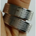 thumbnail image 2 of K-KED 30x Jeremiah 29:11 Etch Cross English Bible Lord's Prayer Stainless Steel Rings, 2 of 5