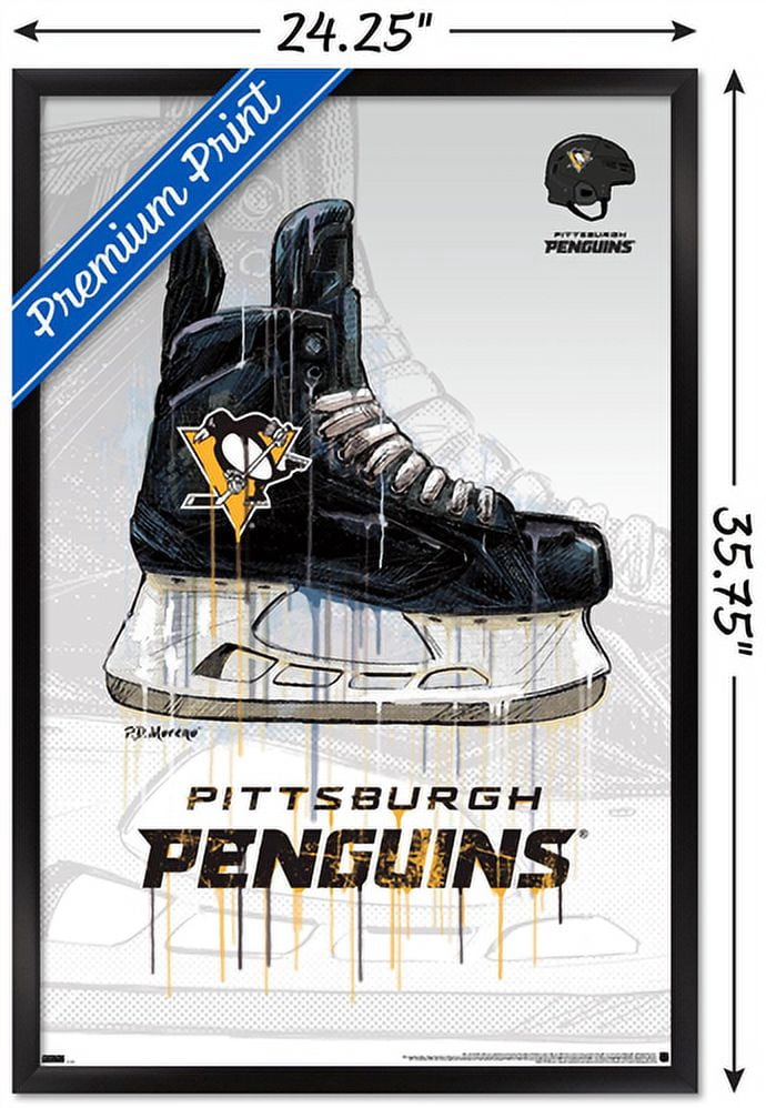 NHL Pittsburgh Penguins - Drip Skate 21 Wall Poster, 22.375" x 34", Framed
