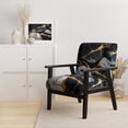 thumbnail image 2 of Designart "Marbled Gold Geode Abstract II" Chaise d'Appoint en Marbre Noir - Fauteuil Moderne pour Chambre, 2 of 7
