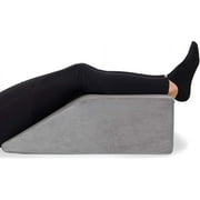 Leg Elevation Pillow - Full Memory Foam Top, Leg Rest Elevating Foam Wedge Knee Pillow -  Grey