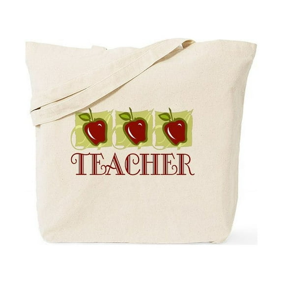 CafePress - Apple Teacher Tote Bag - Unisex Canvas Tote Bag, Beige, 1-Piece