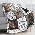 thumbnail image 4 of Custom Blanket with Photos for Cat Personalized Picture Throws for Pets Lover Customizable Blanket for Family Couple Pet Pictures 5 Photos with Name Blankets, 4 of 4