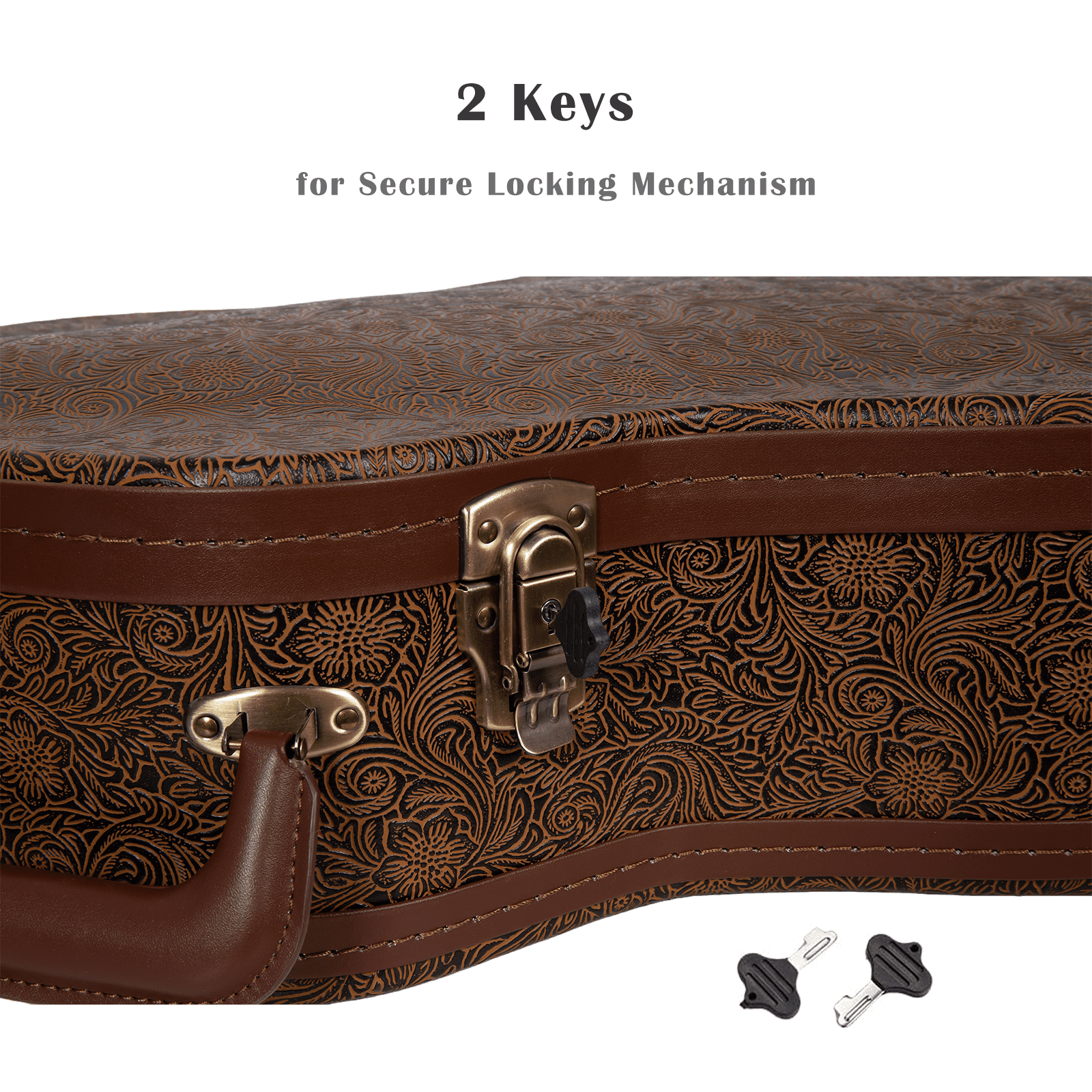 Crossrock Guitar Case for 16" Archtop/Hollow Body/Jazz Electric Guitars - Fits Gretsch Electromatic, Ibanez, Epiphone, Gibson ES Series -Blossom Brown (CRW530JA16BQ)