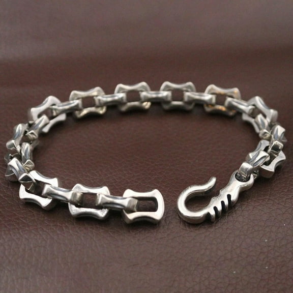 HOOUN Solid 925 Sterling Silver Chain Square Cable Rolo Link Bracelet 57-58g/8.6inch