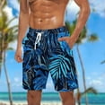thumbnail image 5 of cocolona Mens Swim Trunks Summer Casual Loose Hawaiian Print Vacation Beach Shorts Elastic Waist Drawstring Board Shorts, 5 of 5