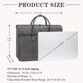 thumbnail image 3 of Mosiso Laptop Tote Bag for Women, 15-15.6 inch PU Leather Shoulder Bag Convertible Backpack, Casual Travel Handbag Office Work Computer Briefcase, Gray, 3 of 7